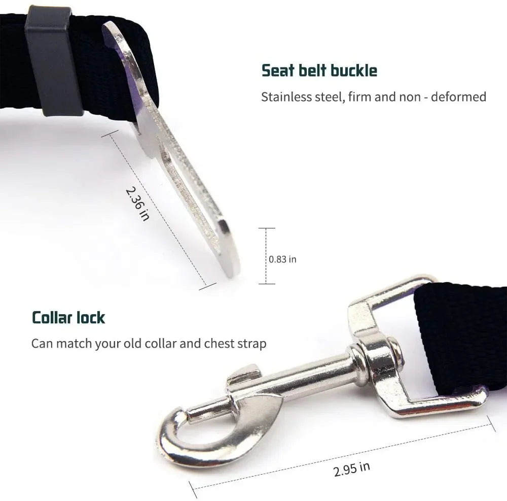 Dog Collar Seatbelt Attachment