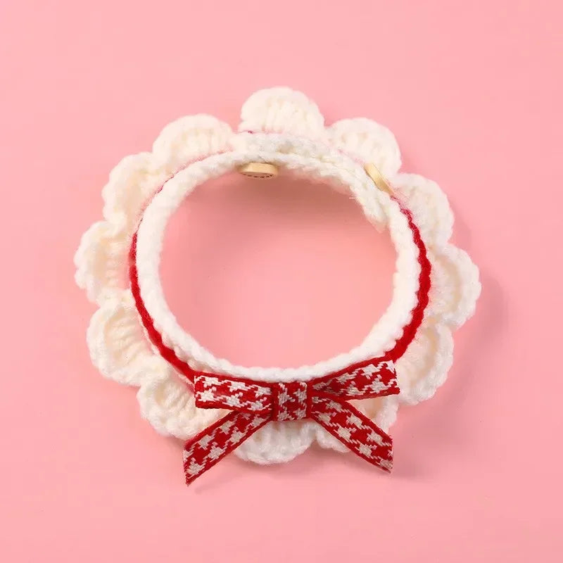 Hand-Knitted Collar for Cats