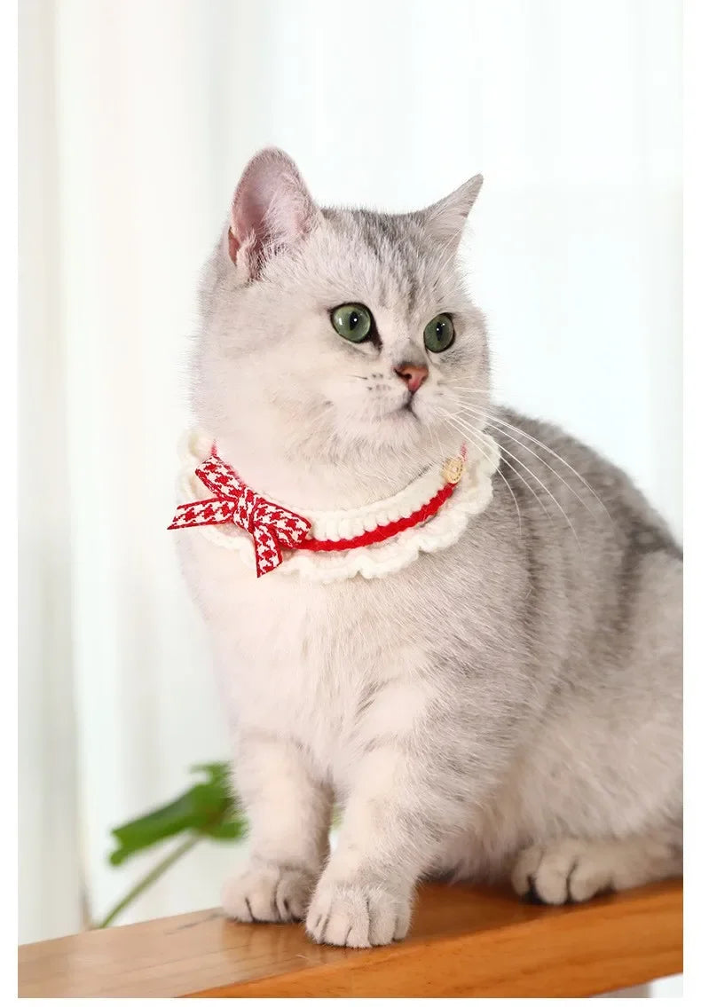 Hand-Knitted Collar for Cats