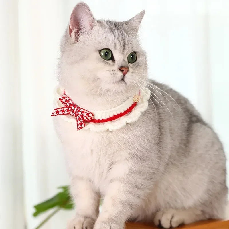 Hand-Knitted Collar for Cats